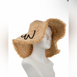 Miu Miu Beige Fringed Floppy Hat